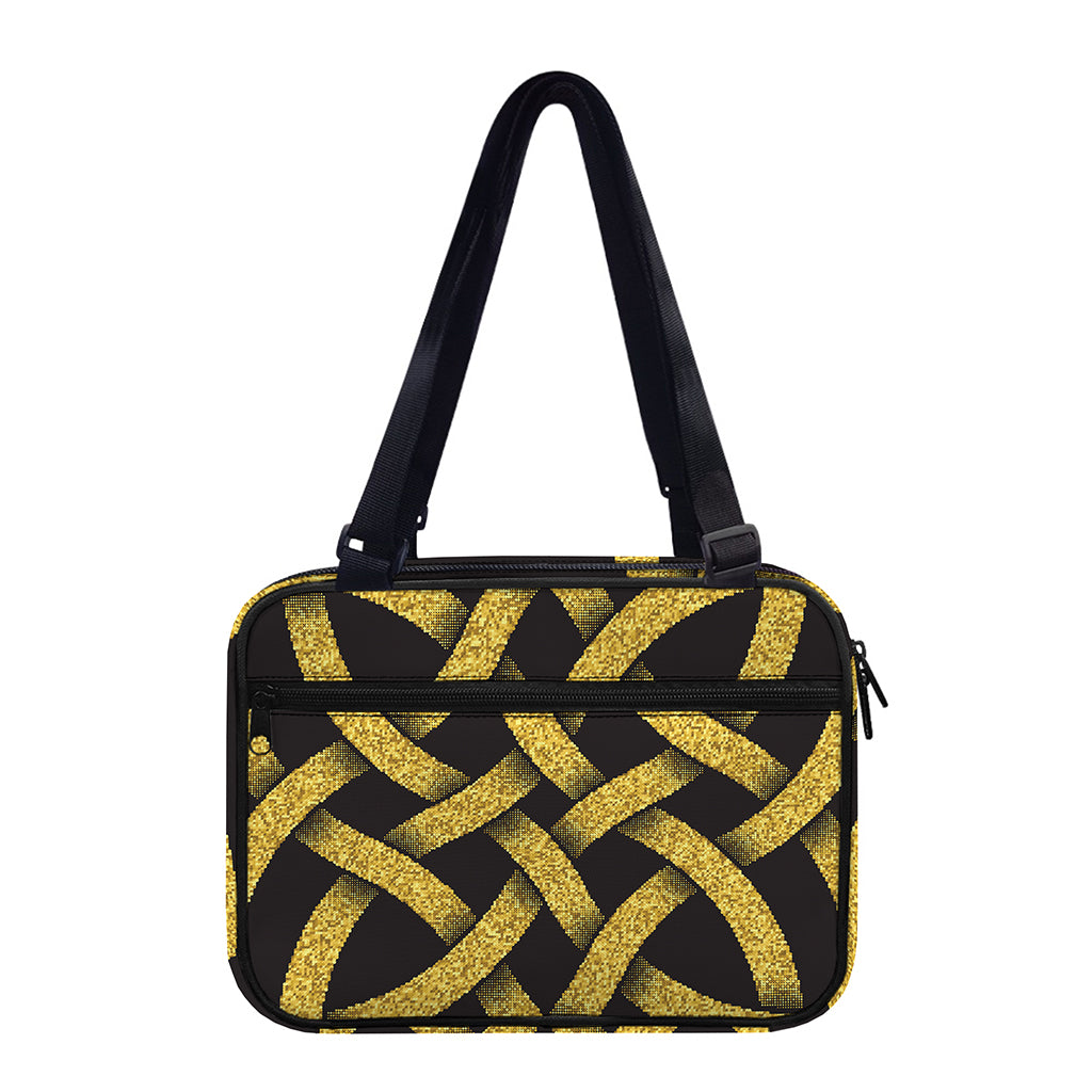Gold Celtic Knot Symbol Print Double Strap Bible Bag