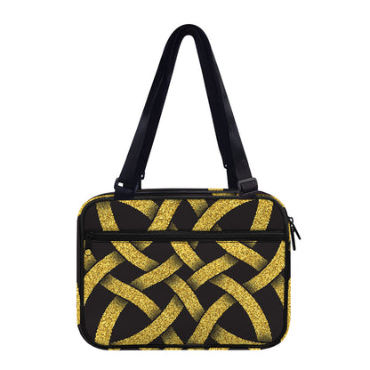 Gold Celtic Knot Symbol Print Double Strap Bible Bag