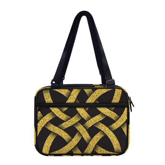 Gold Celtic Knot Symbol Print Double Strap Bible Bag