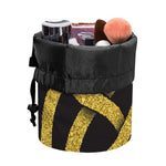 Gold Celtic Knot Symbol Print Drawstring Makeup Bag
