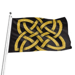 Gold Celtic Knot Symbol Print Flag
