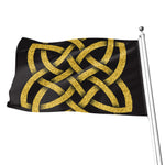Gold Celtic Knot Symbol Print Flag