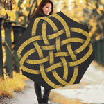 Gold Celtic Knot Symbol Print Foldable Umbrella