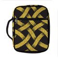 Gold Celtic Knot Symbol Print Front Pocket Bible Bag