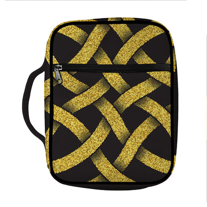 Gold Celtic Knot Symbol Print Front Pocket Bible Bag