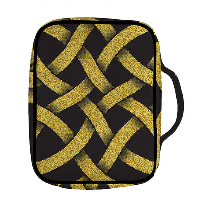 Gold Celtic Knot Symbol Print Front Pocket Bible Bag