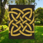 Gold Celtic Knot Symbol Print Garden Flag