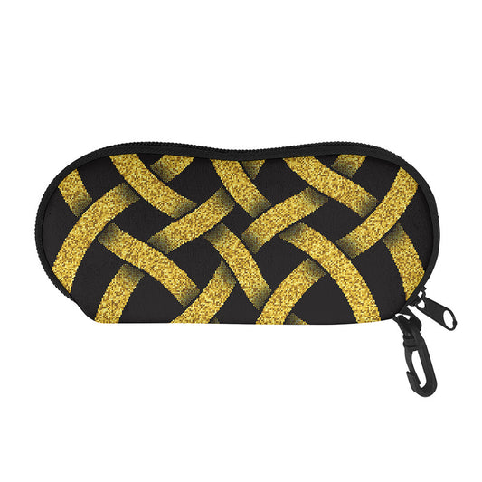 Gold Celtic Knot Symbol Print Glasses Case