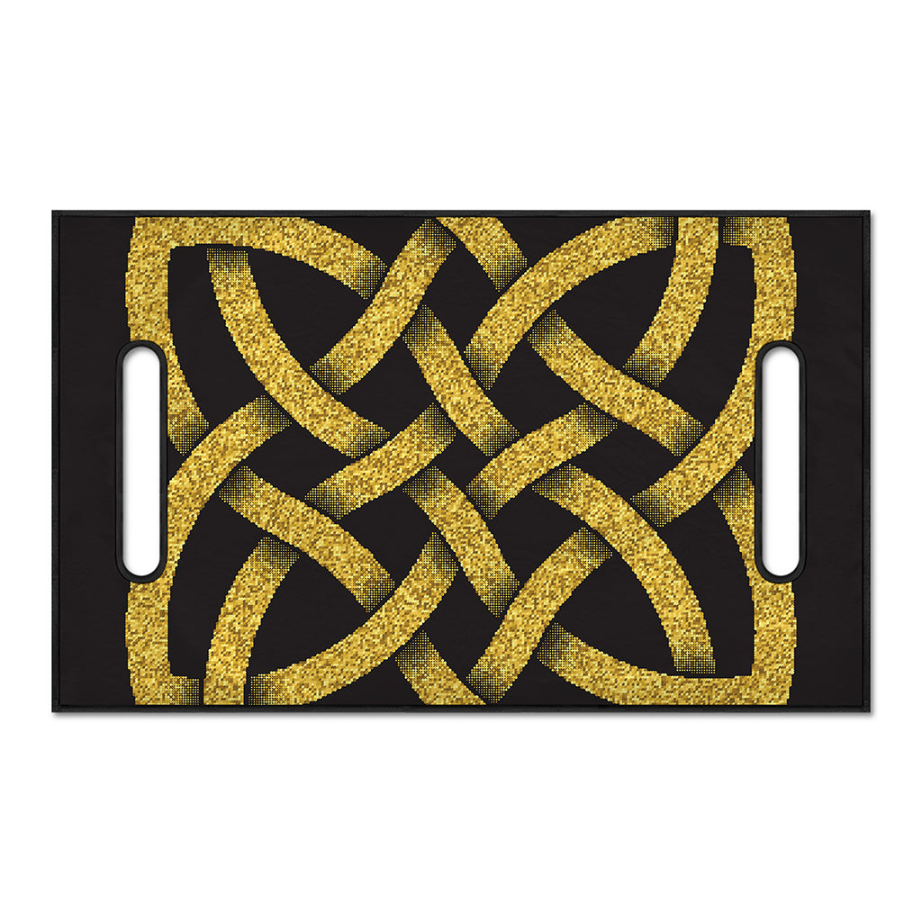 Gold Celtic Knot Symbol Print Golf Cart Seat Cover