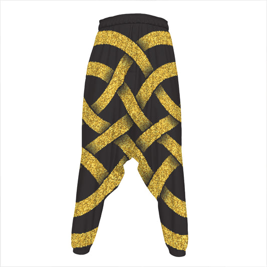 Gold Celtic Knot Symbol Print Hammer Pants