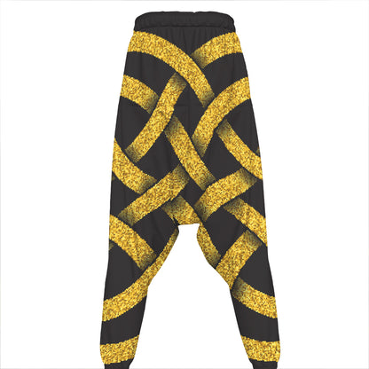 Gold Celtic Knot Symbol Print Hammer Pants