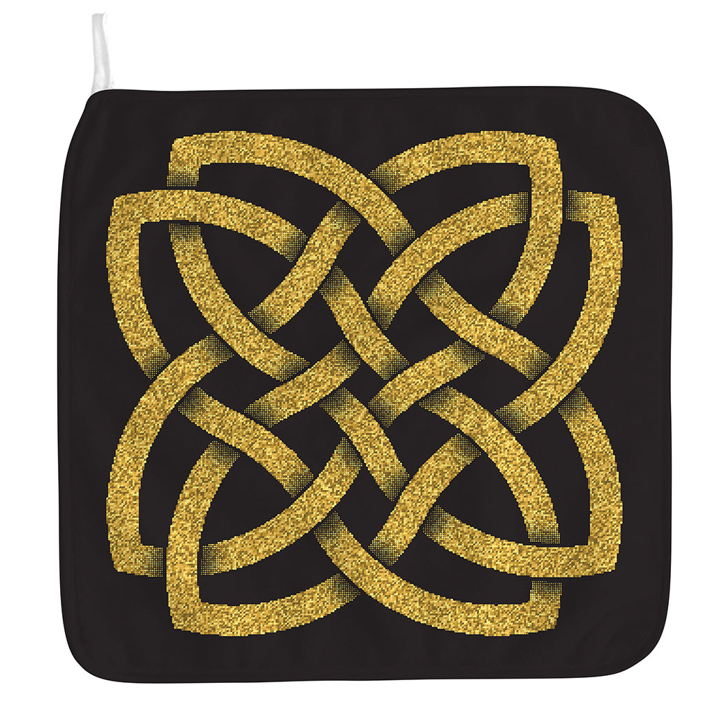 Gold Celtic Knot Symbol Print Hand Towel