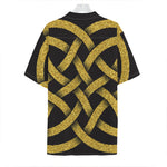 Gold Celtic Knot Symbol Print Hawaiian Shirt