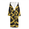 Gold Celtic Knot Symbol Print Hooded Bathrobe