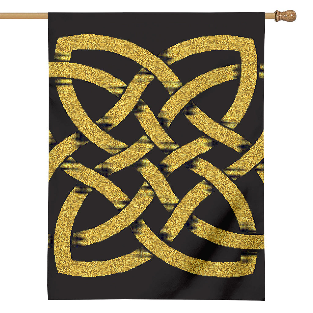 Gold Celtic Knot Symbol Print House Flag