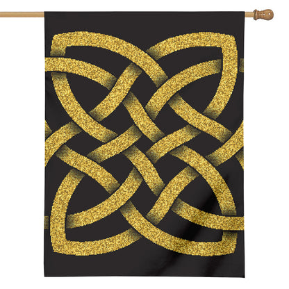 Gold Celtic Knot Symbol Print House Flag