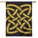 Gold Celtic Knot Symbol Print House Flag