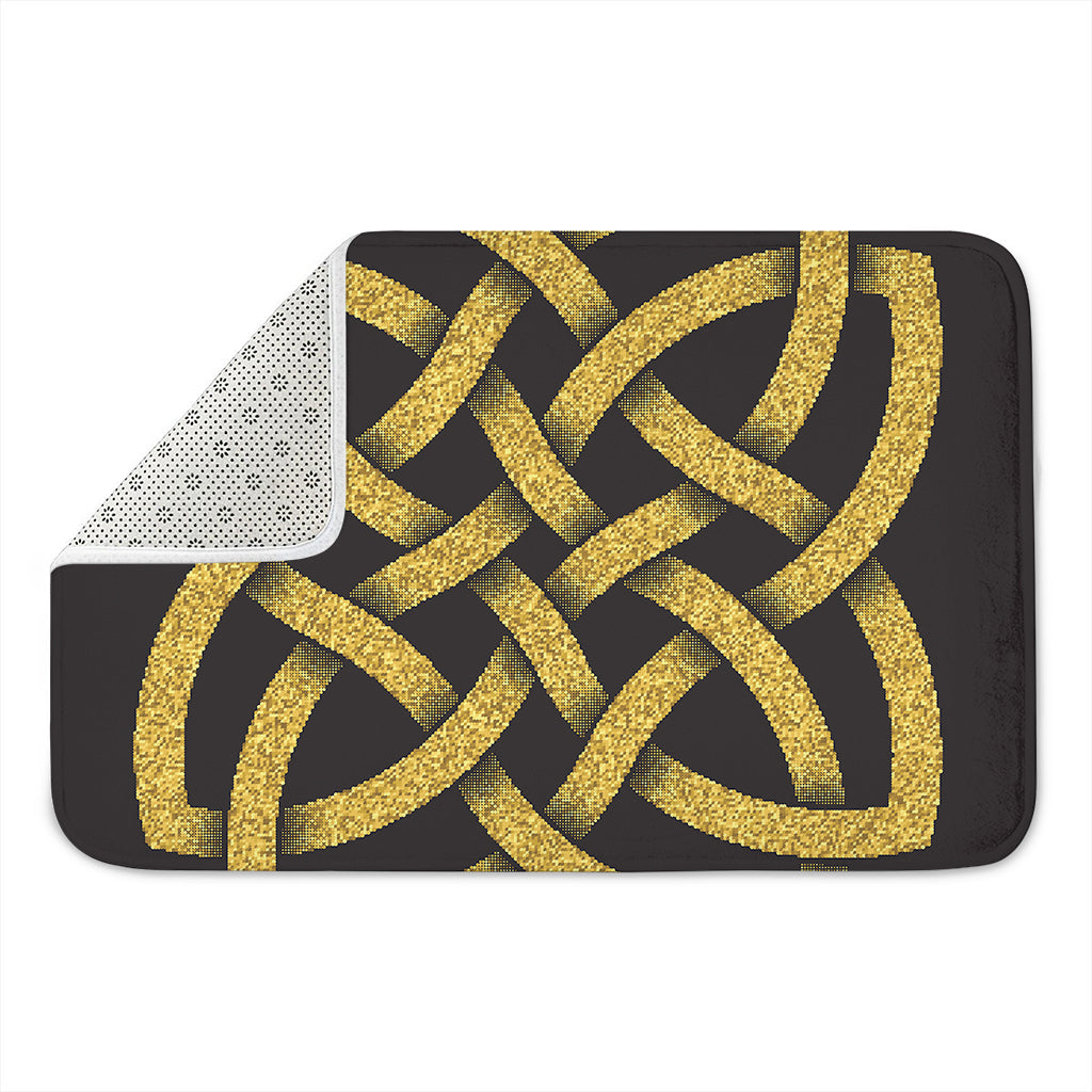 Gold Celtic Knot Symbol Print Indoor Door Mat