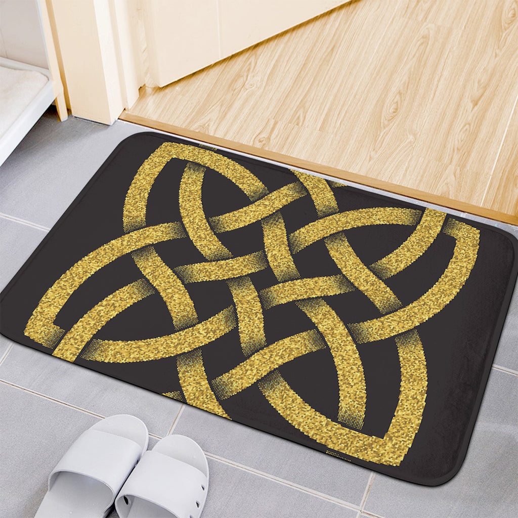Gold Celtic Knot Symbol Print Indoor Door Mat