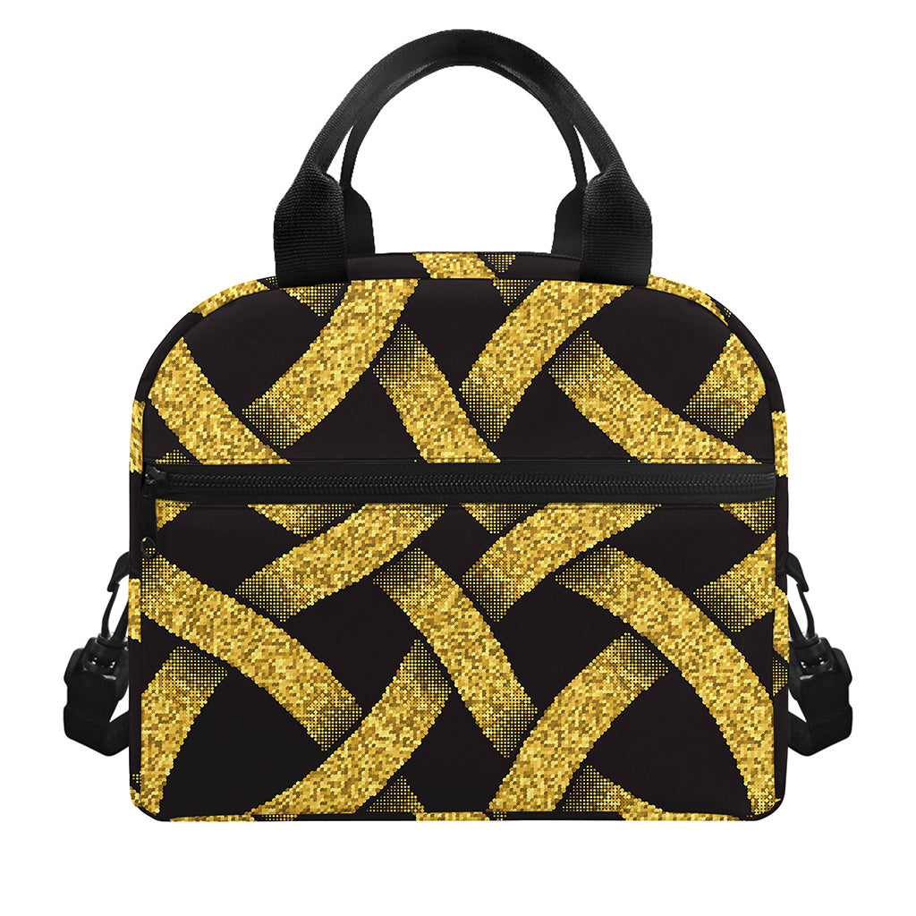 Gold Celtic Knot Symbol Print Insulated Lunch Bag