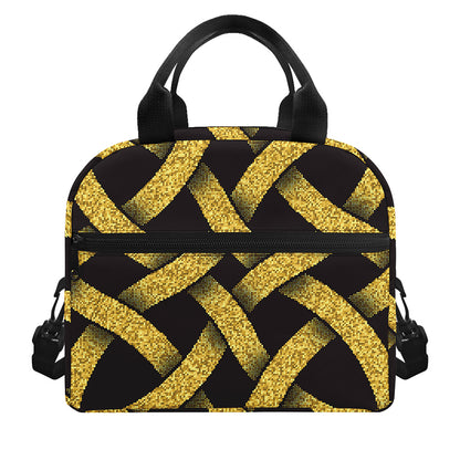 Gold Celtic Knot Symbol Print Insulated Lunch Bag