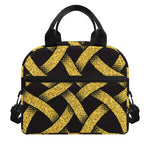 Gold Celtic Knot Symbol Print Insulated Lunch Bag