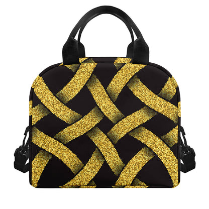 Gold Celtic Knot Symbol Print Insulated Lunch Bag