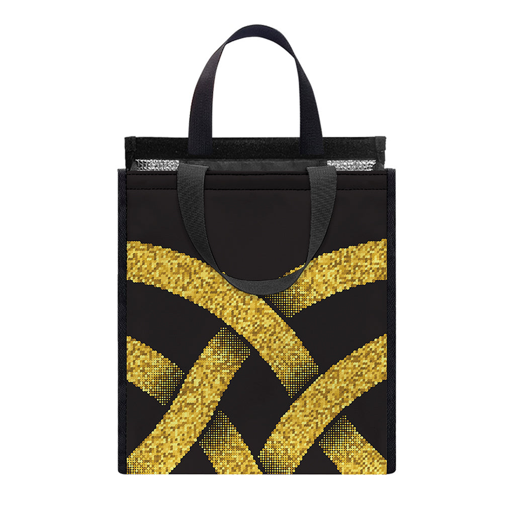 Gold Celtic Knot Symbol Print Insulated Lunch Tote