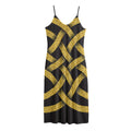 Gold Celtic Knot Symbol Print Jersey Midi Cami Dress