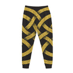 Gold Celtic Knot Symbol Print Jogger Pants