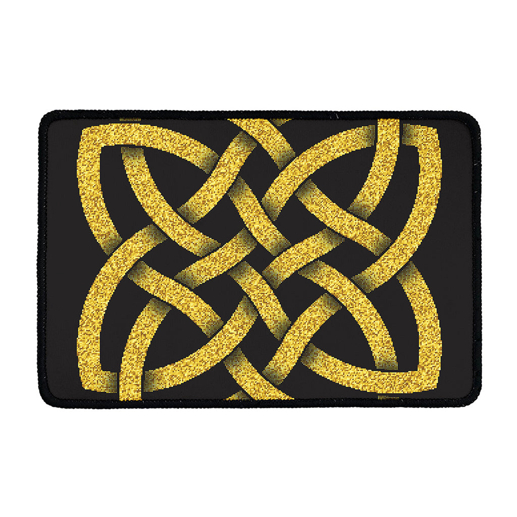 Gold Celtic Knot Symbol Print Kitchen Mat