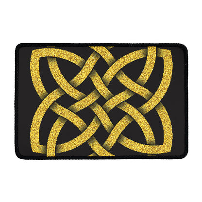 Gold Celtic Knot Symbol Print Kitchen Mat