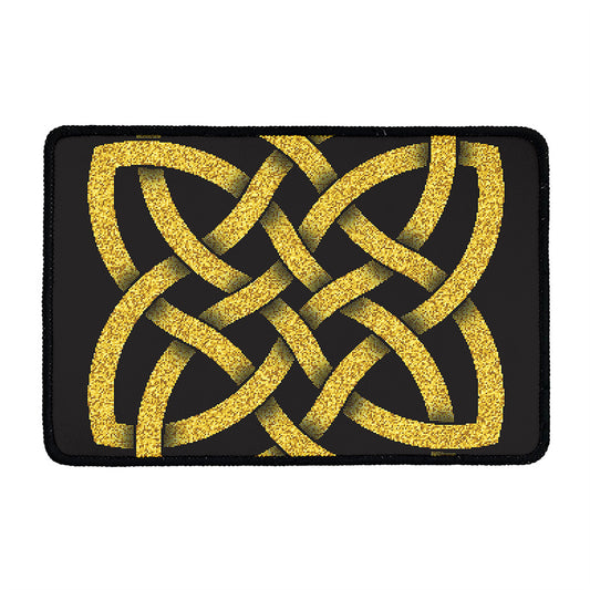 Gold Celtic Knot Symbol Print Kitchen Mat