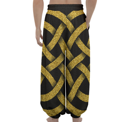 Gold Celtic Knot Symbol Print Lantern Pants