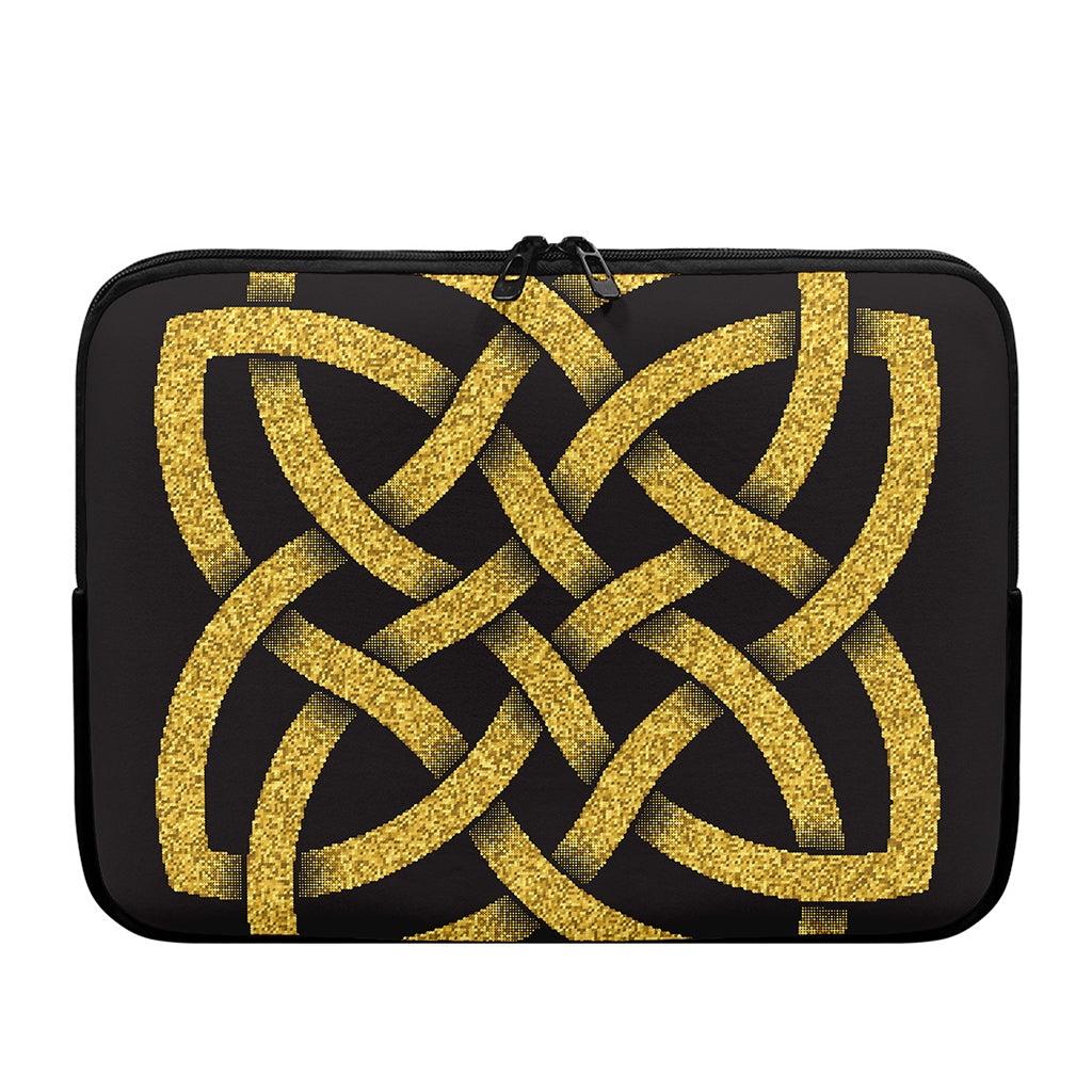 Gold Celtic Knot Symbol Print Laptop Sleeve