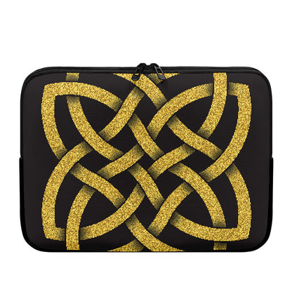 Gold Celtic Knot Symbol Print Laptop Sleeve