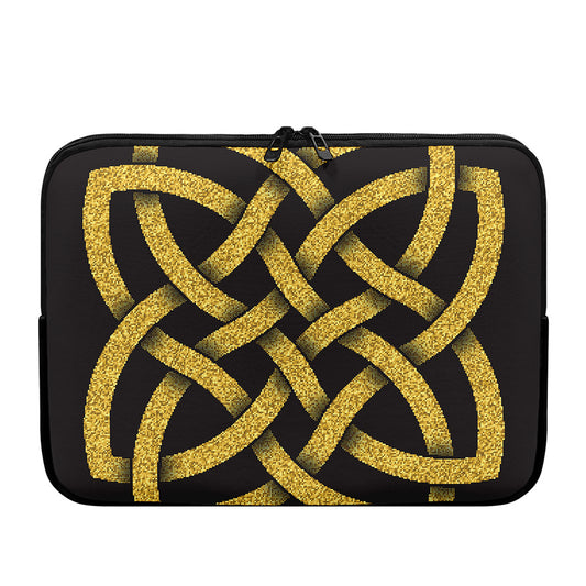 Gold Celtic Knot Symbol Print Laptop Sleeve