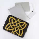Gold Celtic Knot Symbol Print Laptop Sleeve