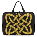 Gold Celtic Knot Symbol Print Laptop Sleeve With Handle