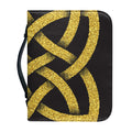 Gold Celtic Knot Symbol Print Leather Bible Cover