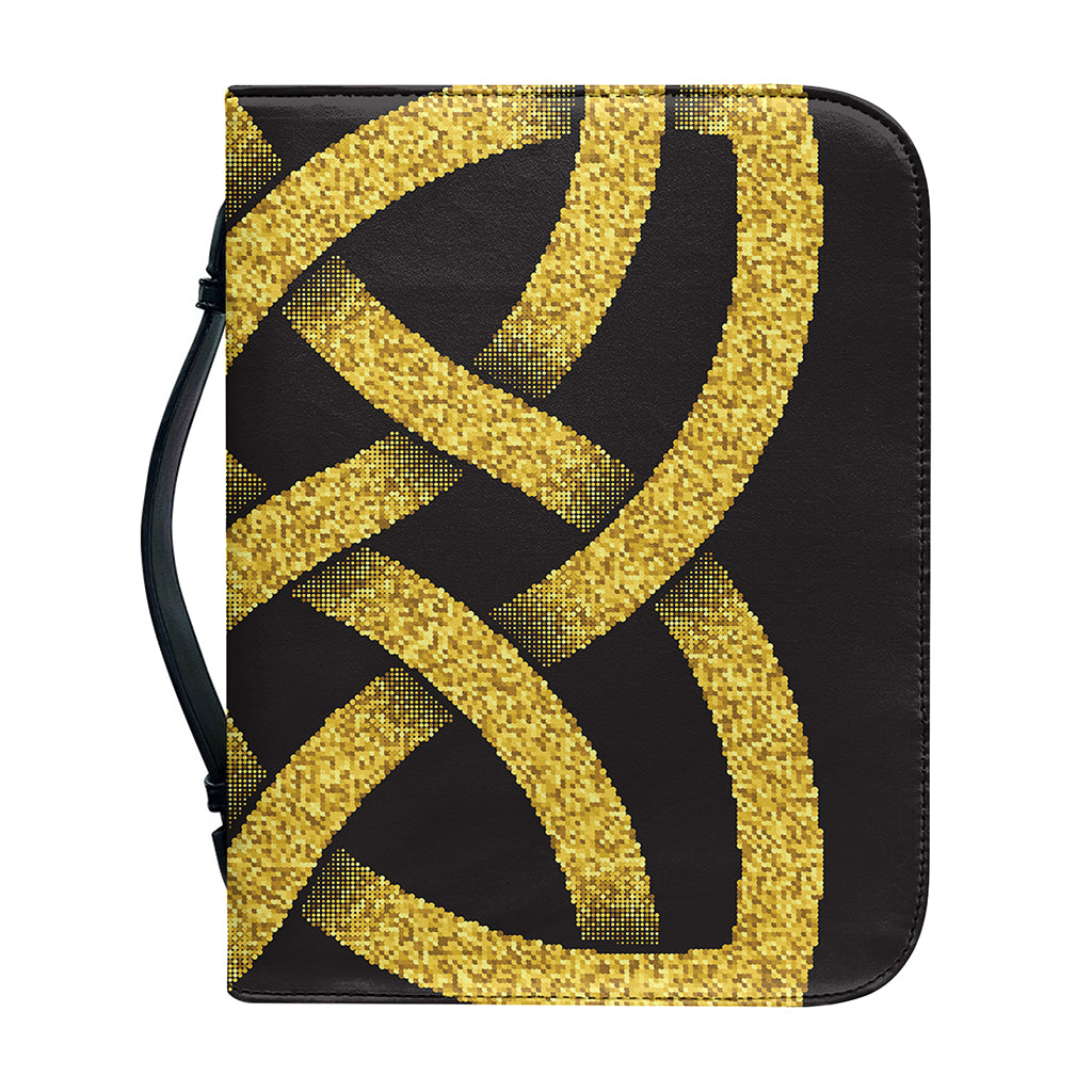 Gold Celtic Knot Symbol Print Leather Bible Cover