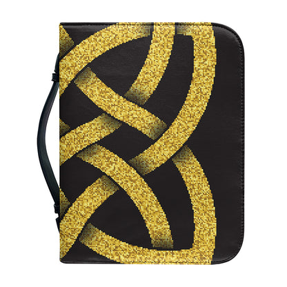 Gold Celtic Knot Symbol Print Leather Bible Cover