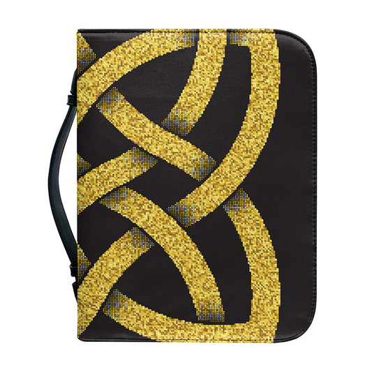 Gold Celtic Knot Symbol Print Leather Bible Cover