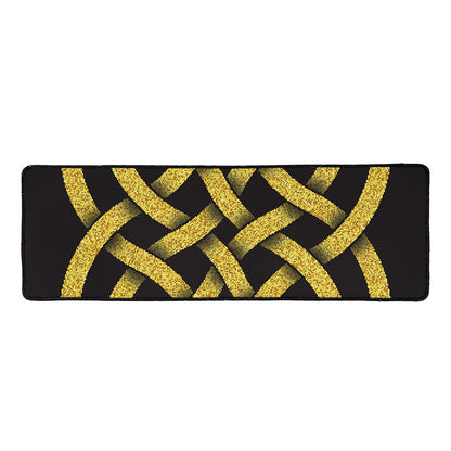 Gold Celtic Knot Symbol Print Long Kitchen Mat