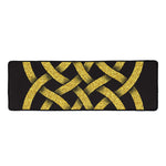 Gold Celtic Knot Symbol Print Long Kitchen Mat