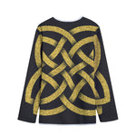 Gold Celtic Knot Symbol Print Long Sleeve Short Coat