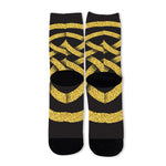 Gold Celtic Knot Symbol Print Long Socks