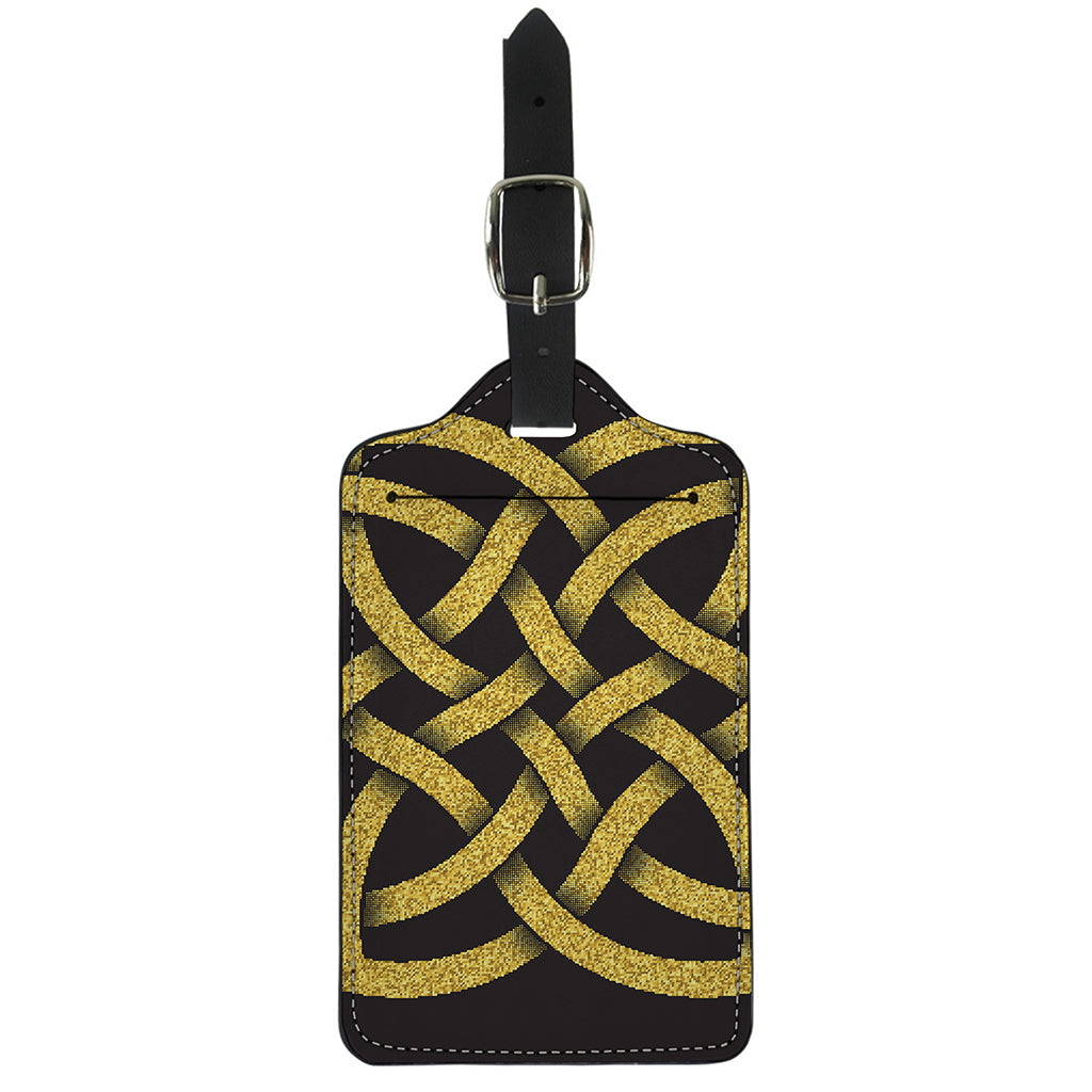 Gold Celtic Knot Symbol Print Luggage Tag