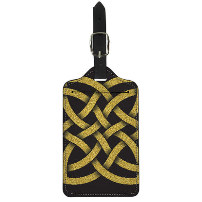 Gold Celtic Knot Symbol Print Luggage Tag