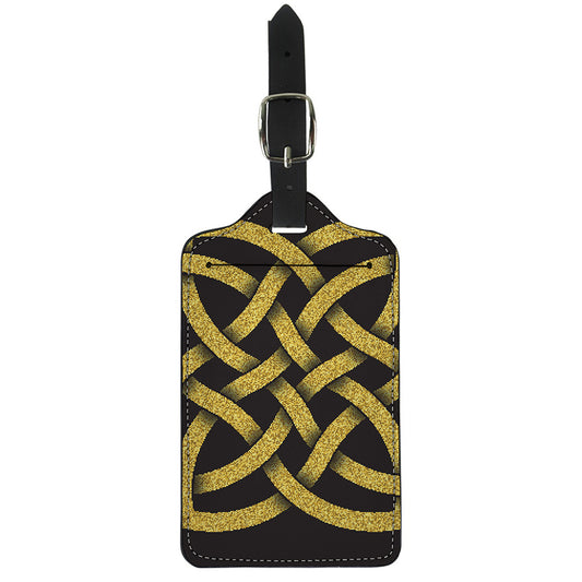 Gold Celtic Knot Symbol Print Luggage Tag